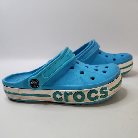 Crocs Men's Women's Bayaband Clog Slip On Size M4 W6 Digital Aqua White - Picture 2 of 15